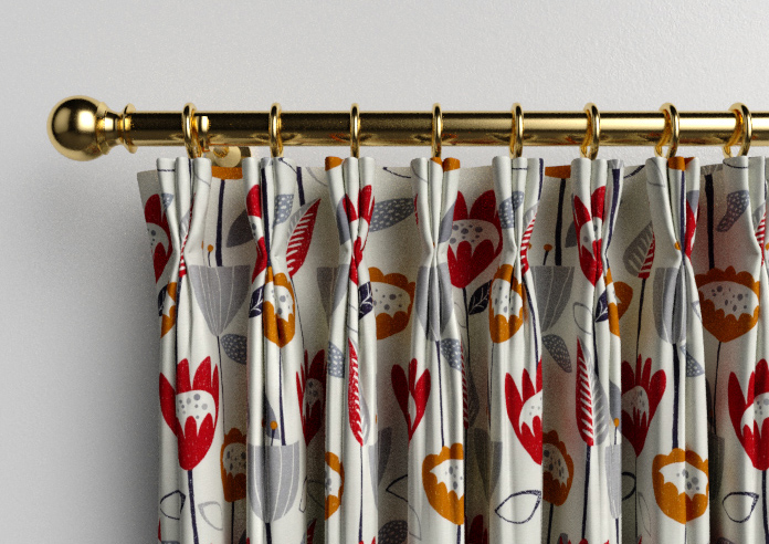 Flower Power, Scarlet - Made to Measure Curtains - Image 11